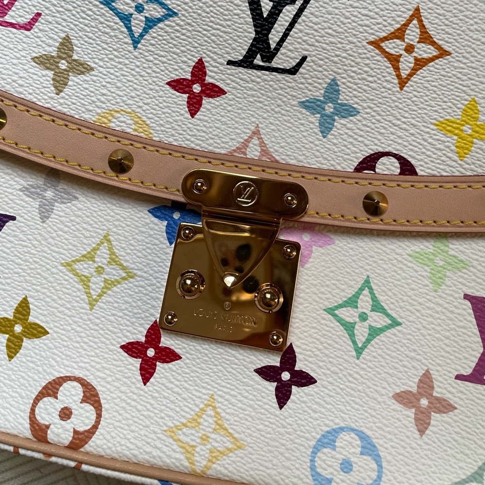 LV Takashi Murakami White Multicolor Sologne - Picture 3 of 8